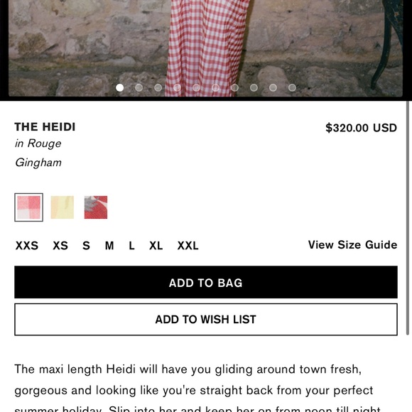 NWT Realisation Par The Heidi Maxi Dress in Rouge Gingham - Picture 2 of 10